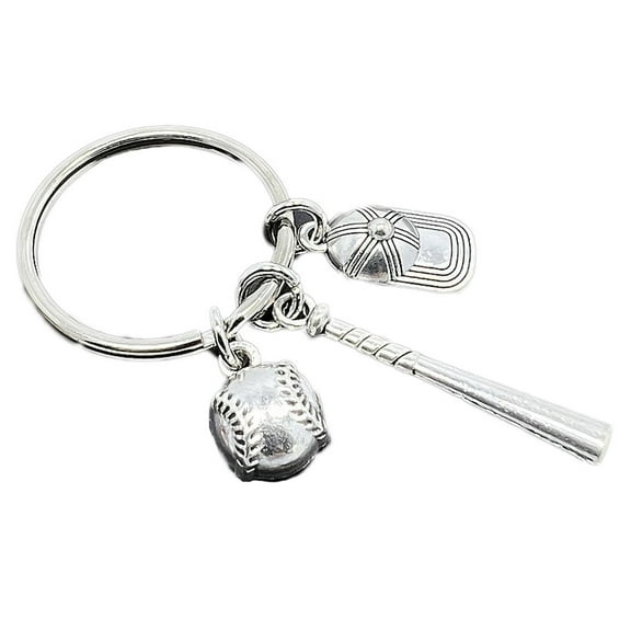 Baseball Keychain Sports Key Ring: Baseball Bat Key Charm Metal Sports Team Key Holder Athletes Rewards Party Favors