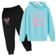 thumbnail image 3 of 024 Sudadera con capucha para niños, conjunto de sudadera con capucha con letras creativas para niños y niñas en edad preescolar de 3 a 13 años, conjunto deportivo de ocio para el sol, 3 of 5
