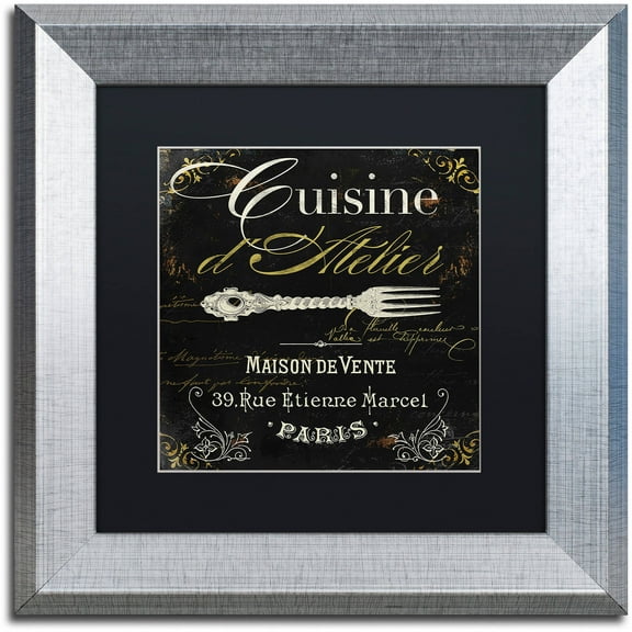 Trademark Fine Art "La Cuisine I" Canvas Art by Color Bakery Black Matte, Silver Frame