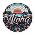 thumbnail image 4 of PIKWEEK Picnic Dining Kitchen Farmhouse Aloha Hawaii Hawaiian Hibiscus Flower Round Tablecloth White, 4 of 8