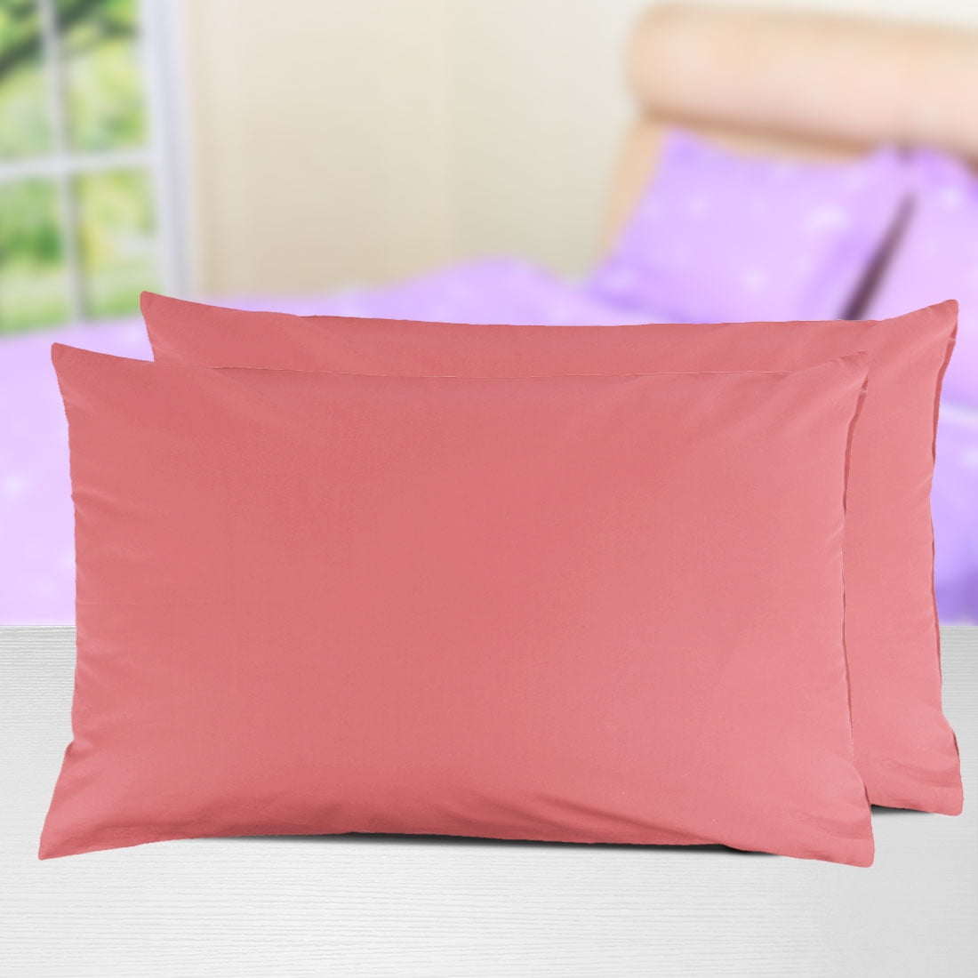 Pillow Case Cover Protector Cotton Zippered Standard Size 2 COUNT 