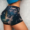 thumbnail image 2 of KLL Artistic Starry Sky Moon Book Pattern Workout Shorts for Women Scrunch Short Gym Yoga Running Sport Active Exercise Fitness Shorts, 2 of 5