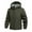 Army Green_001, variant on Domuza Mens Softshell Jacket with Hood Fleece Lined Water Resistant Windbreaker Outwear Fall Winter Loose Fit Outdoor Travel Overshirt Black M