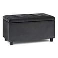 thumbnail image 1 of SIMPLIHOME Cosmopolitan 34 inch Wide Rectangle Lift Top Storage Ottoman in Upholstered Distressed Black Tufted Faux Leather, Footrest Stool, Coffee Table for the Living Room, Bedroom and Kids Room, 1 of 2