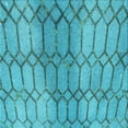 thumbnail image 1 of Ahgly Company Machine Washable Indoor Square Transitional Bright Turquoise Blue Area Rugs, 6' Square, 1 of 7