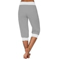thumbnail image 5 of gbyLJF Womens Summer Capris Casual Elastic Waist Drawstring Yoga Jogger Lightweight Running Cropped Sweatpants A03_Gray L, 5 of 6