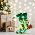 thumbnail image 3 of KelaJuan Christmas Socks, Soft Warm Elastic Cartoon Snowman Santa Claus Printed Casual Socks Holiday Socks Gift, 3 of 6