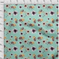 thumbnail image 3 of oneOone Georgette Viscose Aquamarine Fabric Flower & Leaves Watercolor Dress Material Fabric Print Fabric By The Yard 42 Inche Wide, 3 of 4