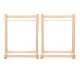 thumbnail image 1 of Doll Garment Rack in Khaki Wood for Easy to Use and Spacesaving 2Set, 1 of 9
