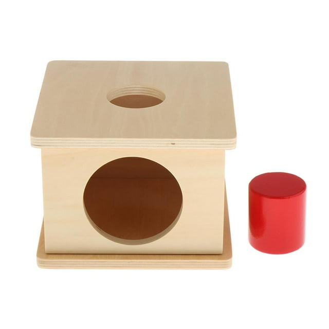 Caja De Permanencia De Objetos Montessori, Juguete De Clásico De Clasificación De Formas, 3 Para Elegir Cilindro CUTICAT Juego de combinación de formas