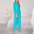 thumbnail image 3 of Sikiie Aqua Women's Long-Sleeve Shirt and Full-Length Bottom Pajama Set (s-xxl)-XX-Large, 3 of 7
