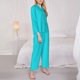thumbnail image 3 of Balery Aqua Conjunto de Pijama con Estampado para Mujer, Conjunto de Dos Piezas con Manga Larga, Ropa de Dormir Suave con Bolsillos, Pijamas Cómodos-Large, 3 of 7
