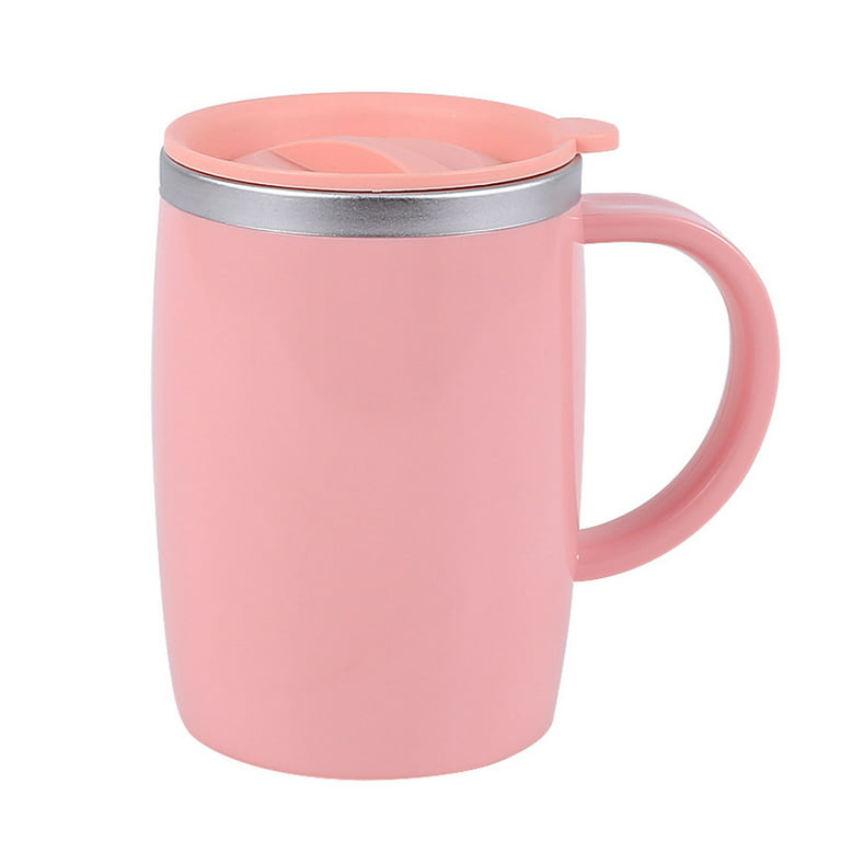  12oz (380ml) Vacuum Insulated Travel Mug, Smilatte Leakproof  Double Wall Stainless Steel Reusable Coffee Cup with Lid For Hot & Cold  Drinks, Matte Texture Pink: Home & Kitchen