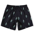 thumbnail image 3 of MADHERO 3 Pack Mens Swim Trunks with Mesh Lining Quick Dry Swim Shorts Bathing Suit Swimswear Black Cactus/ Rose Red Pineapple/ Yellow Tree Size XL, 3 of 5