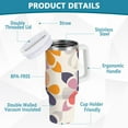 thumbnail image 2 of Yayeee 40oz Double-Wall Insulated Stainless Steel Tumbler with Handle Bottle, Purple Retro Flower, 2 of 8