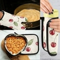 thumbnail image 5 of Yayeee Oven Mitts and Pot Holder Set of 2 Heat Resistant Kitchen Gloves Baking Hot Pad, Beige Cherry, 5 of 5