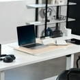 thumbnail image 4 of VIVO Light Wood / White Ultra Slim 26" Desktop Converter, Sit Stand Riser, 4 of 8