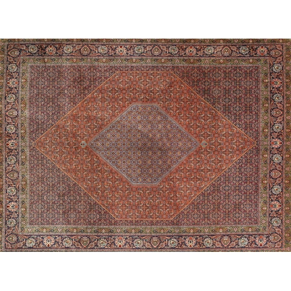 Ahgly Company Machine Washable Indoor Rectangle Traditional Saffron Red Area Rugs, 7' x 9'