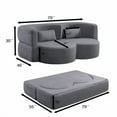 thumbnail image 7 of Folding Sofa Bed, Convertible Teddy Fabric Floor Sofa Sleeper Futon, Multi-Functional Foldable Double Sofa for Living Room Guest Office Apartment, Dark Grey, 7 of 7