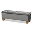 thumbnail image 2 of Baxton Studio Hannah Modern and Contemporary Grey Velvet Fabric Upholstered Button-Tufted Storage Ottoman Bench, 2 of 11