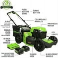 thumbnail image 5 of Greenworks 48V (2x24V) 20" Cordless Mower, 10" String Trimmer, & 320 CFM Blower,batteries and chargers included, 5 of 7