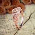 thumbnail image 2 of 6mm Round Cut 2 Carat Peach Pink Morganite Diamond Moissanite Engagement Ring Jewelry with 18k Gold Plating, 2 of 5