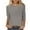 Gray, variant on LYEAA Women 3/4 Sleeve Round Neck T-Shirt Soft Cotton Casual Solid Color Top Breathable Loungewear Stretchy Basic Tee for Home Yoga Wine L