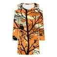 thumbnail image 4 of WXLWZYWL Ladies Evening Dresses Casual Halloween Printed Dress Long Sleeve Strapless Dress Fashion Round Neck Suspender Off Shoulder Dress, 4 of 5