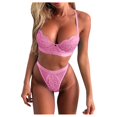 thumbnail image 2 of Women's Intimates Women Sexy Lingerie Lace Flowers Push Up Top Bra Pants Underwear Set Sleepwear,Pink Women's Intimates S, 2 of 4