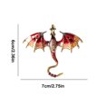 thumbnail image 4 of Broche Dragón Volador Esmaltado Exquisito para Traje Abrigo () Rojo, 4 of 4