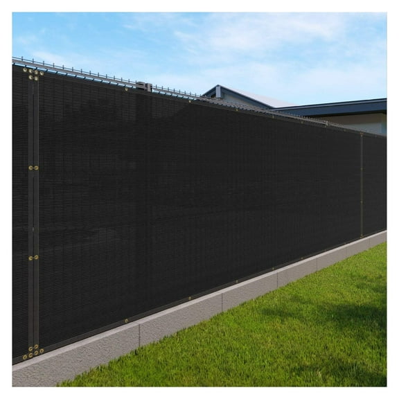 Privacy Fence Screen 6'x20' Heavy Duty Windscreen Fencing Mesh Fabric Shade Cover for Garden Backyard Pool Chain Fence, Black 6' x 20'