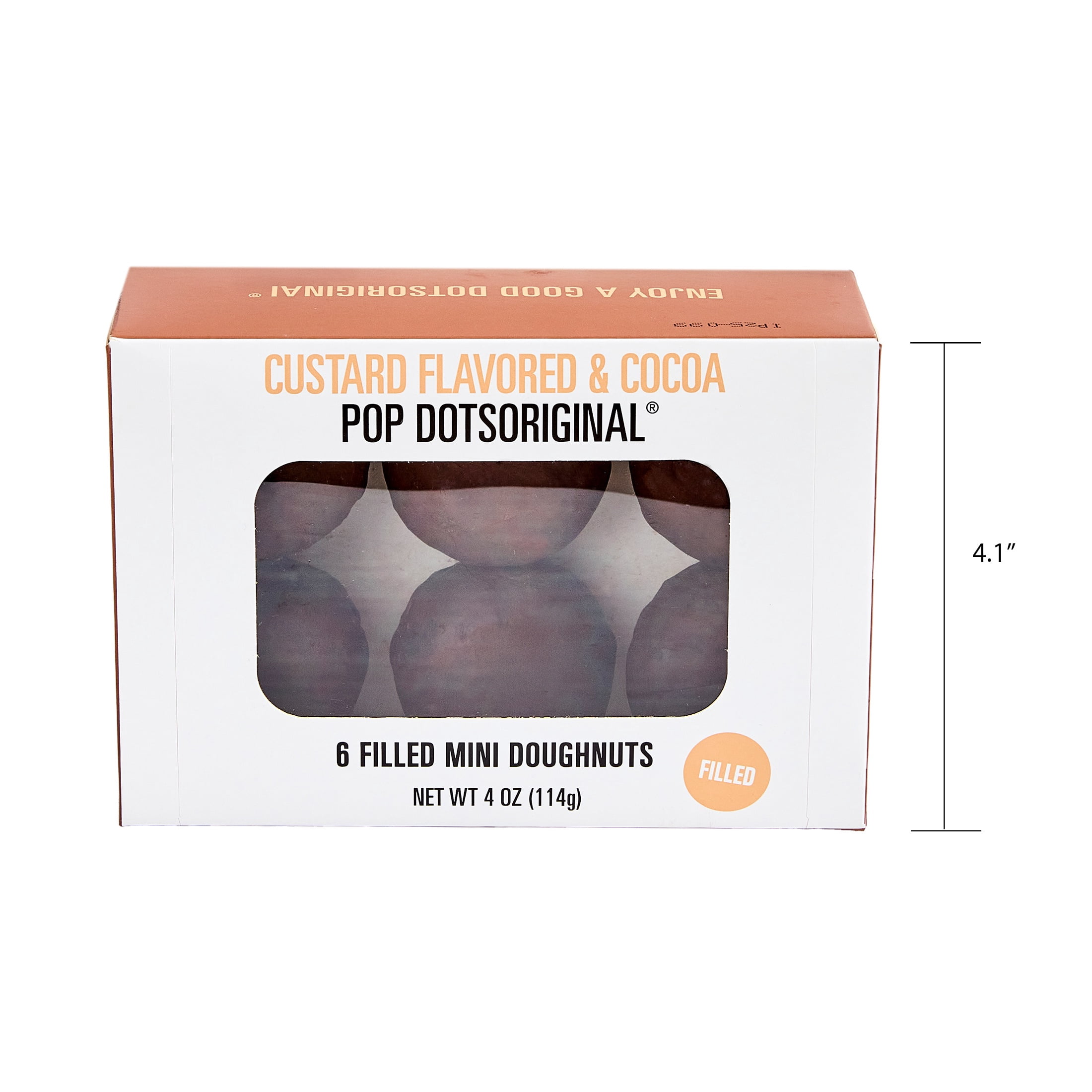 Pop DotsOriginal Custard Flavored & Cocoa Mini Donut, 4 oz, 6 Count