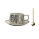thumbnail image 1 of Taza de café de cerámica, té con leche comercial, té con leche de avena, juego de plato y cuchara retro for restaurante y hogar., 1 of 6