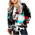 thumbnail image 2 of YLSDY Deals Big Girls Galaxy Fleece Pockets Sweatshirts Hoodies Long Sleeve Hoodies Casual Graffiti Print Loose Pullover with Pockets Outerwear Sky Blue 130 (7 Years), 2 of 4