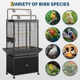 thumbnail image 6 of Gaderth 71" H Rolling Bird Cage, Parakeet Cage with Play Top, Large Rolling Birdcage with Top Stand & Storage Cabinet, Wood Parakeet Cage for Macaw Parrot Cockatiel Budgie, 6 of 7