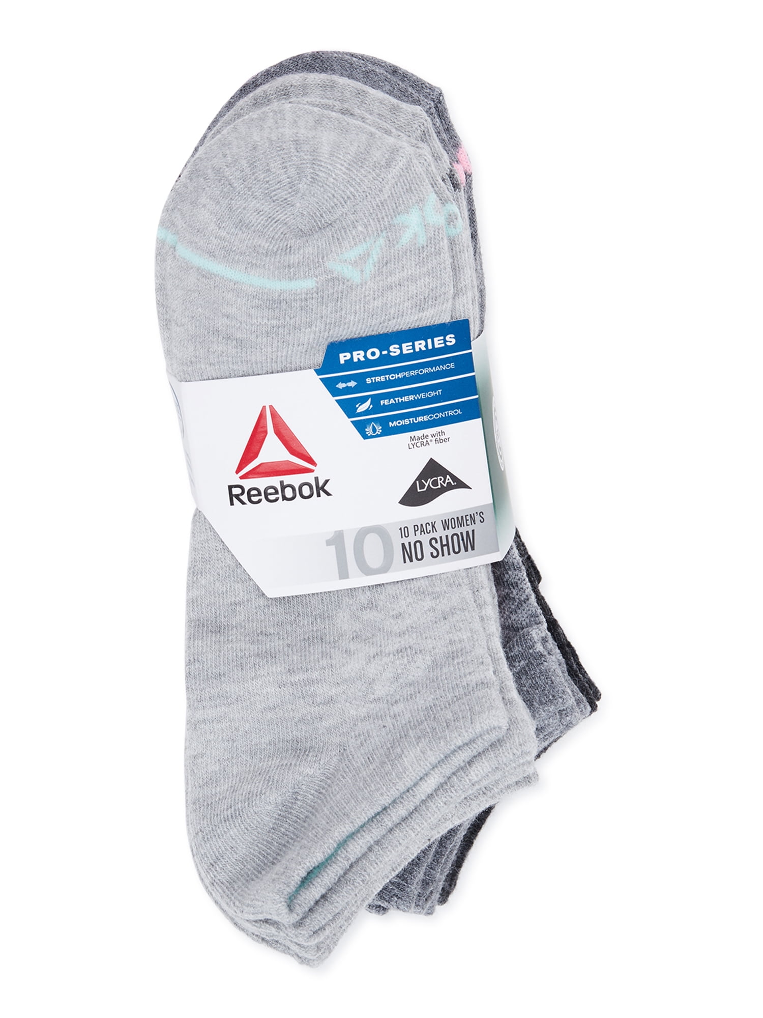 Reebok Women's Performance Lightweight No Show Socks, 10-Pack