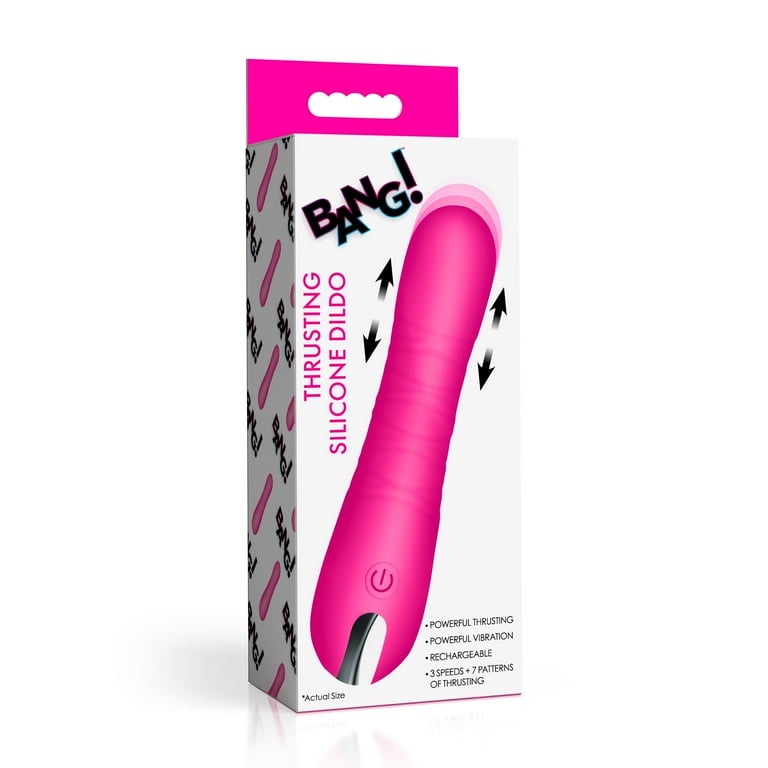 vibrating dildo sex Bang! Thrusting Rechargeable Silicone Dildo G-Spot Vibrator, Pink