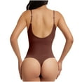 thumbnail image 4 of Viluyesy Womens Camisole Shapewear, Slim Fit Seamless Tummy Control Scoop Neck Compression Butt Lifter Brief Bodysuit Coffee XL, 4 of 7