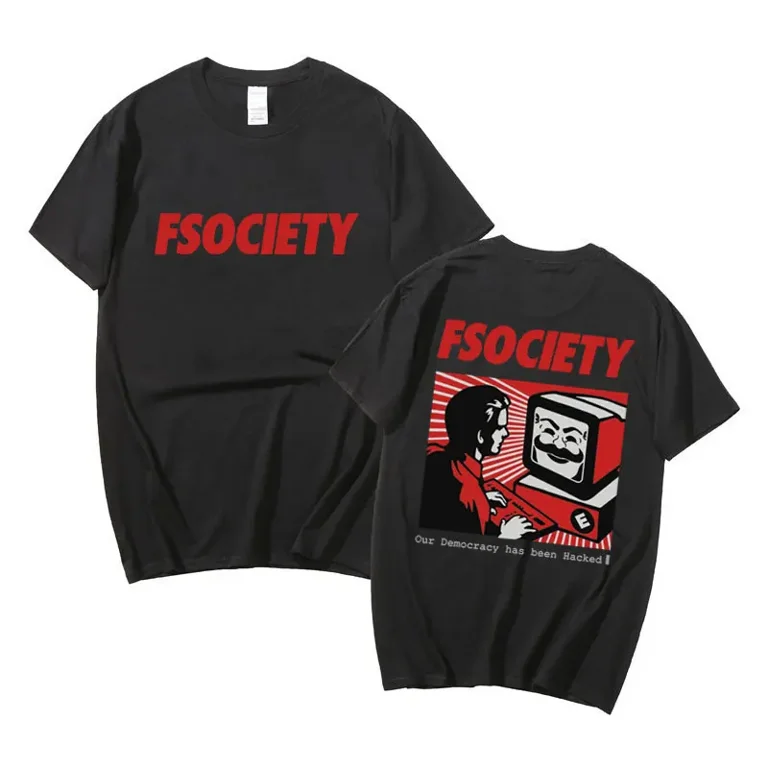Maglietta Ufficiale F Society Mr. Robot - IMage T-Shirt In 100% Cotone Premium, Vestibilità Slim, Stampata In Italia, Regalo Originale Per Fan - 2