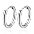 thumbnail image 2 of Women earring girl stud ear drop 1 pair 8/10/12/14/16/18/20mm stainless steel hoop men cartilage gold ear piercing--18mm--Gold--Product code 83344 18mm Gold, 2 of 5