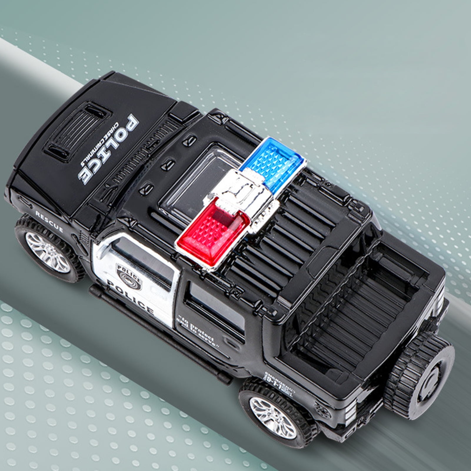Flmtop Modèle de Camion de Police Simulation 1/36 Jouet pour Enfants Cadeau de Noël