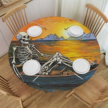 

HYKY Sunset Round Table Cover 100% Polyester Tablecloth for Picnic Dining Kitchen Farmhouse 38 -42