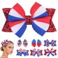 thumbnail image 2 of Zanarzt Cute Hair Clips America 250 Hair Bow Flag Bowknot 4th Of July Hair Bow Pin Bow Hair Clips Red,3-12 Years, 2 of 7