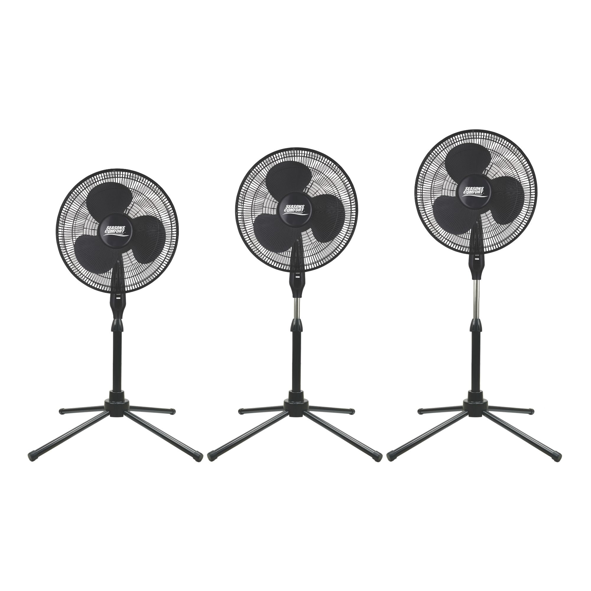 Seasons Comfort 18 Inch Oscillating Pedestal Fan, 3 Speeds, Adj Height - FPD18B