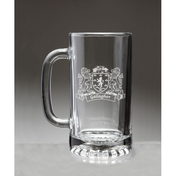 Gallagher Irish Coat of Arms Beer Mug with Lions