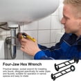 thumbnail image 5 of mtvxesu Multifunctional Sink Wrench Tool, 360° Rotating Socket Head Basin Faucet Wrench, Faucet Tools Under Sink Wrench Faucet Tool for Tight Spaces Kitchen Bathroom Portable Installation Tool, 5 of 11