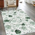 thumbnail image 2 of Vintage Flowers Area Rugs 3x5 ft Light Green Flowers Leaf Decoration Washable Rug Non Slip Indoor Carpet Absorbent Floor Mat for Living Room Bedroom Dining Room, 2 of 9