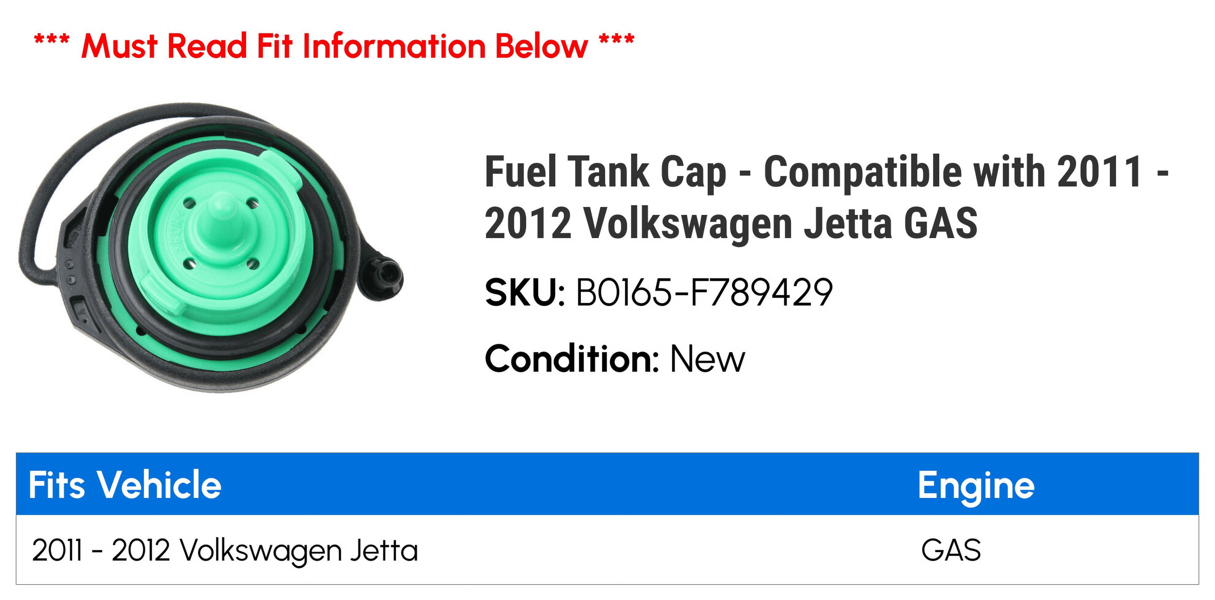 Fuel Tank Cap - Compatible with 2011 - 2012 Volkswagen Jetta GAS