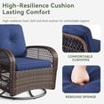 thumbnail image 2 of Sunmthink 3 Pieces Patio Furniture Set, Patio Swivel Rocker Chairs Set of 2, Wicker Outdoor Bistro Set with Rocking Chair, Thickened Cushions and Table for Porch (Navy Blue), 2 of 6