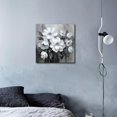 thumbnail image 3 of HFDF Bathroom Wall Art Flower Wall Art Picture decorative aesthetics Big wall Art Gray and White and Blue Flower Wall Art-Floral Canvas Wall Art Office Flower Wall Art Decoration 10x8inch Framed, 3 of 5